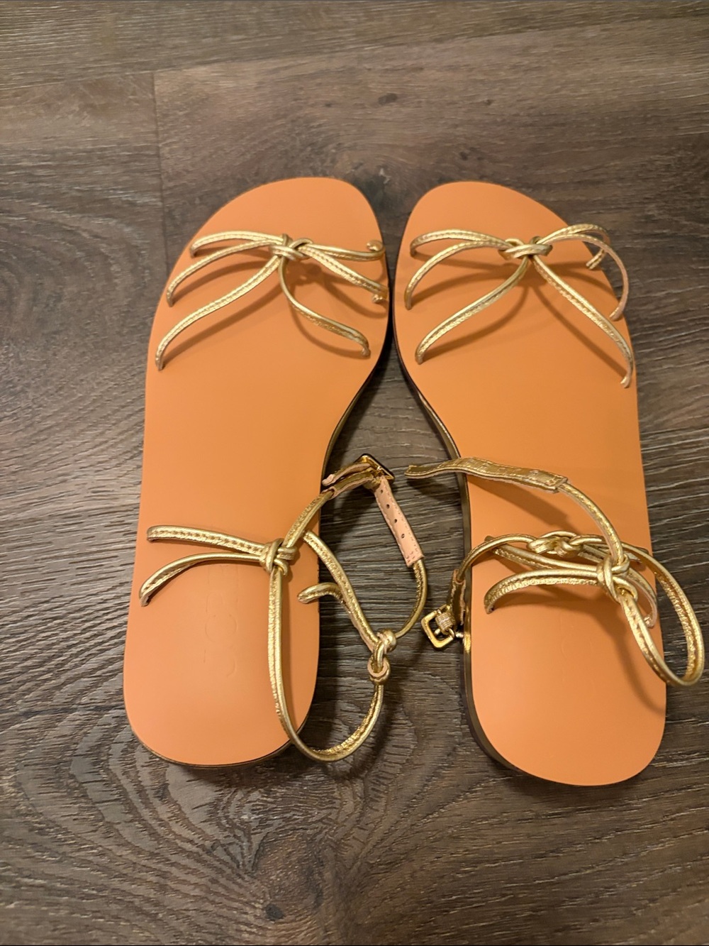Brand new J. Crew Gold Strappy Sandals
